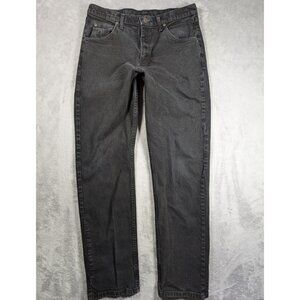 Wrangler Jeans Mens Size 33x34 Black Straight Leg Casual Rugged Work Chore